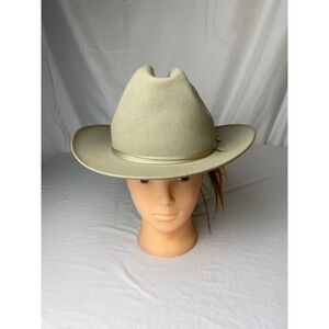 Towncraft Western Cowboy Hat Beige Felt Size 7 1/8 vintage